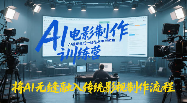 AI电影制作训练营，掌握AI视频生成一致性与电影剪辑，将AI无缝融入传统影视制作流程