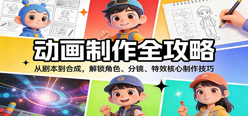 动画制作全攻略：从剧本到合成，*角色、分镜、特效核心制作技巧